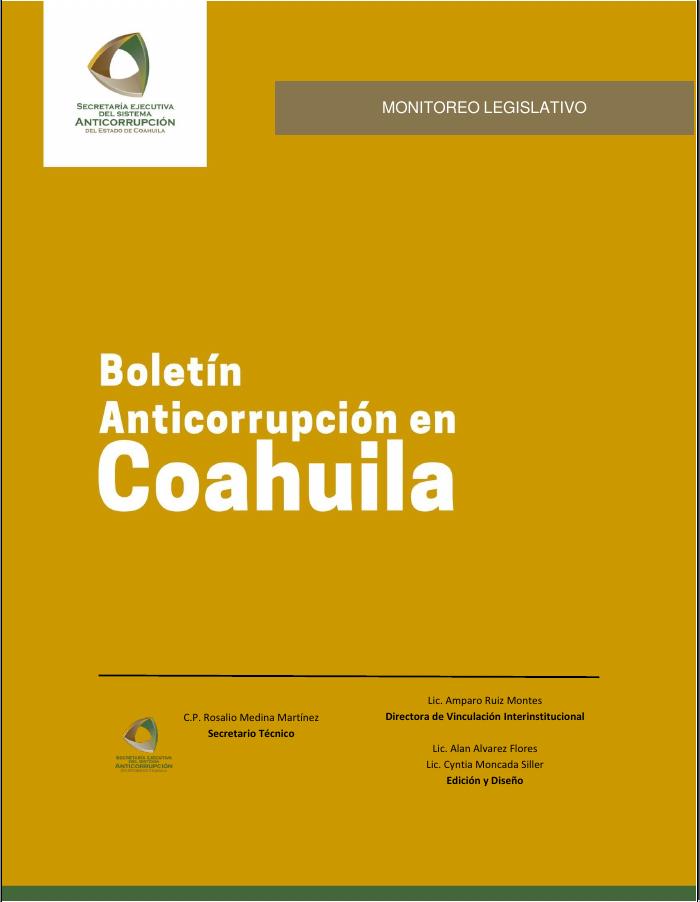 Boletín Anticorrupción en Coahuila, volumen IX, año 2020